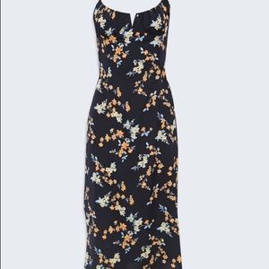 Floral Satin Midi Dress